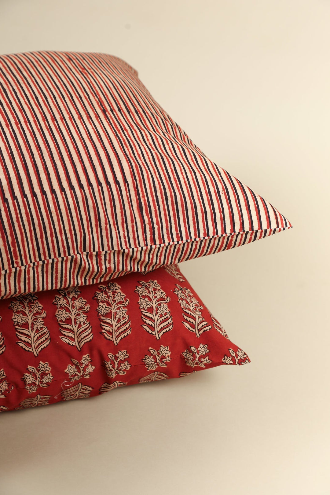 Rustic Stripes Hand Block Print Pillow