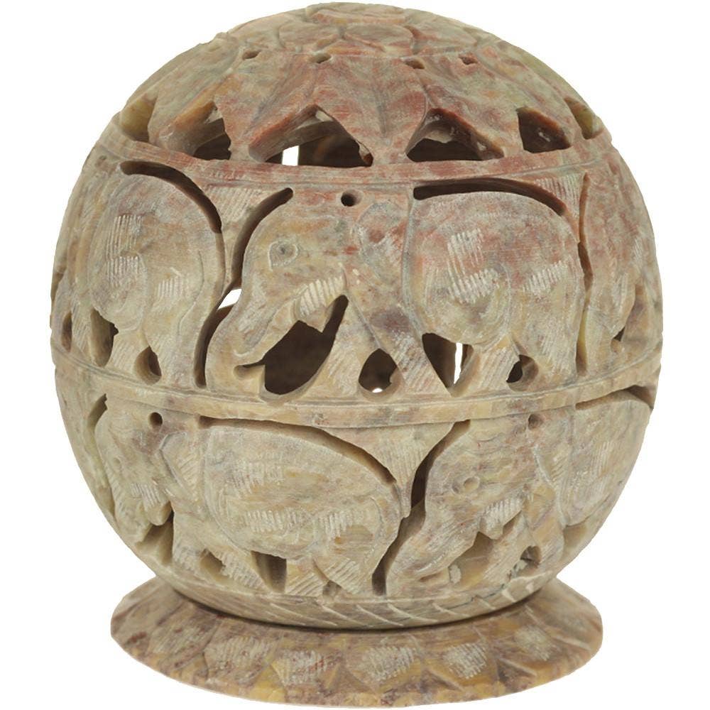 Soapstone Elephant Tea Light Holder by OMSutra