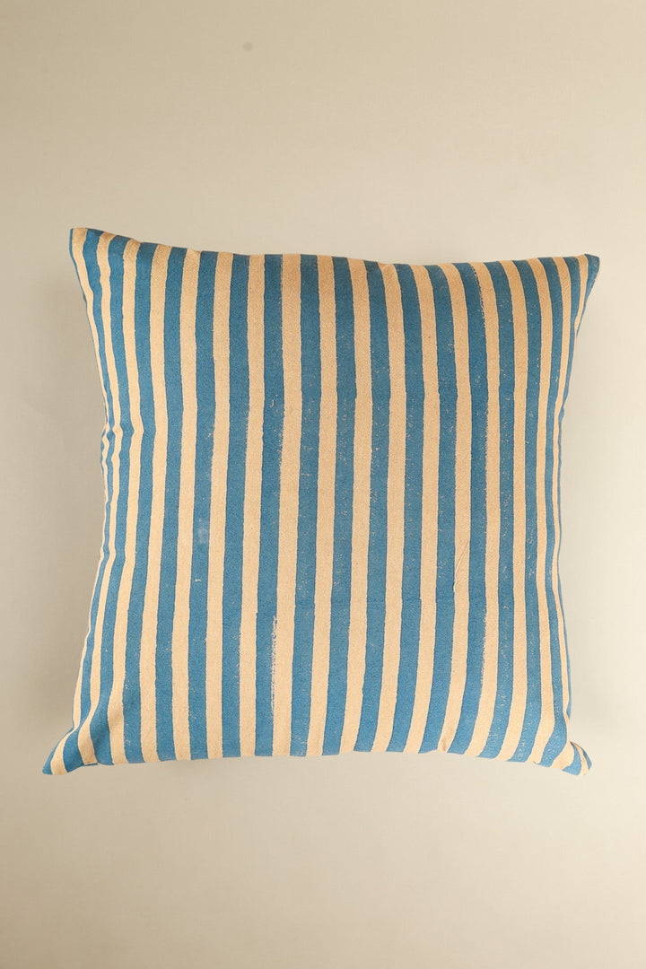 Oh! Stripes (Blue) Block Print Pillow