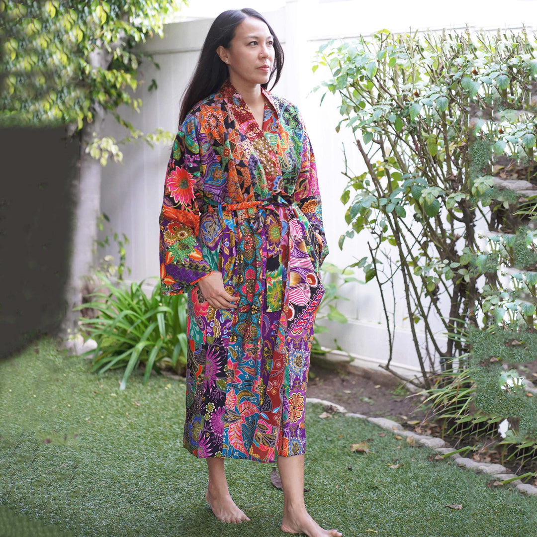 Handmade Long Thick Quilted Robe/ Kimono