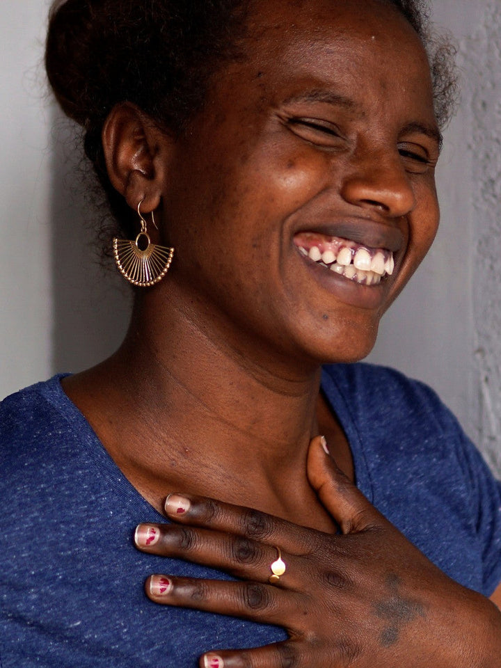 Palm Leaf Fan Earrings