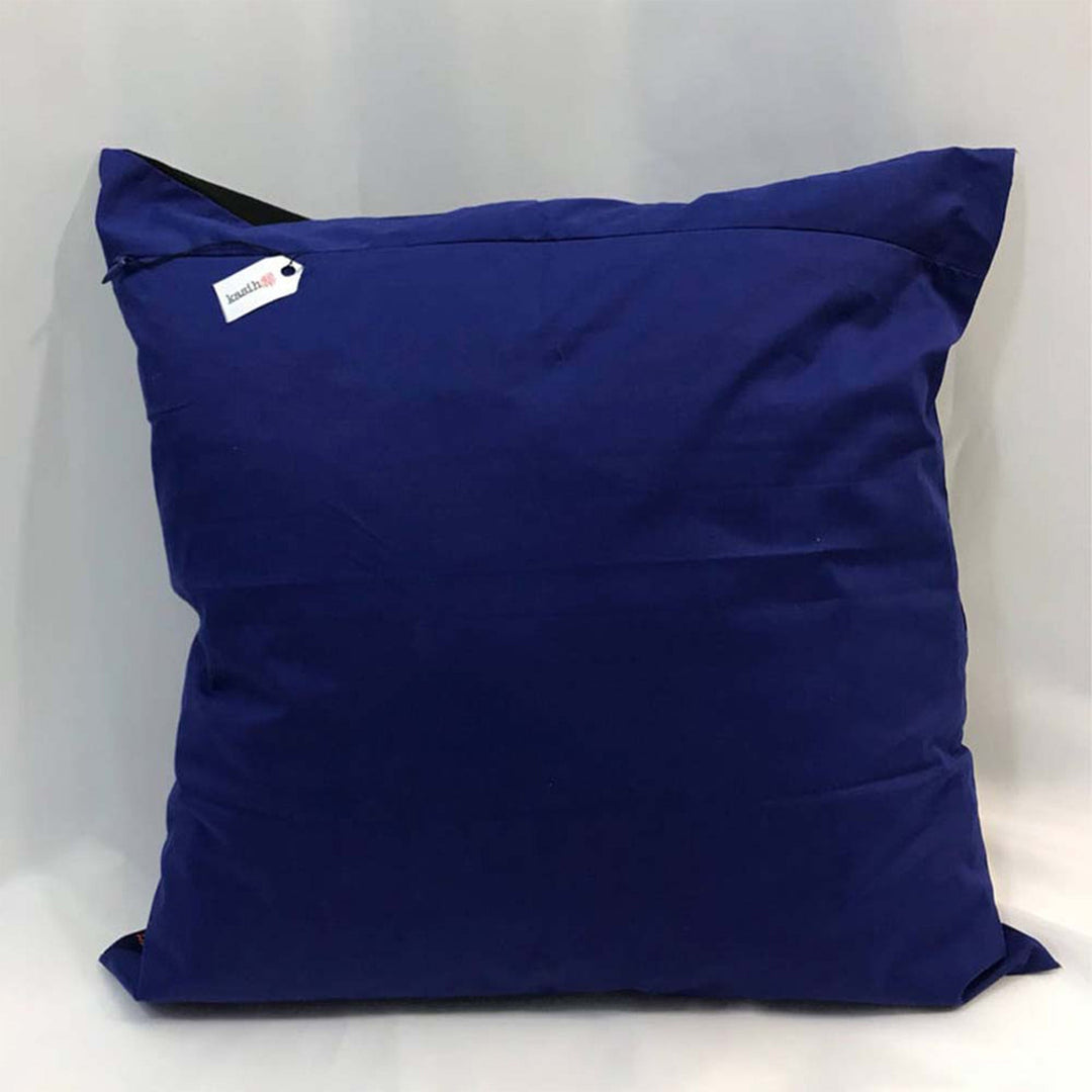 Handwoven Ikat Pillow Cover, Black and Blue. Cover Only with No Insert. 20" x 20", Cushion