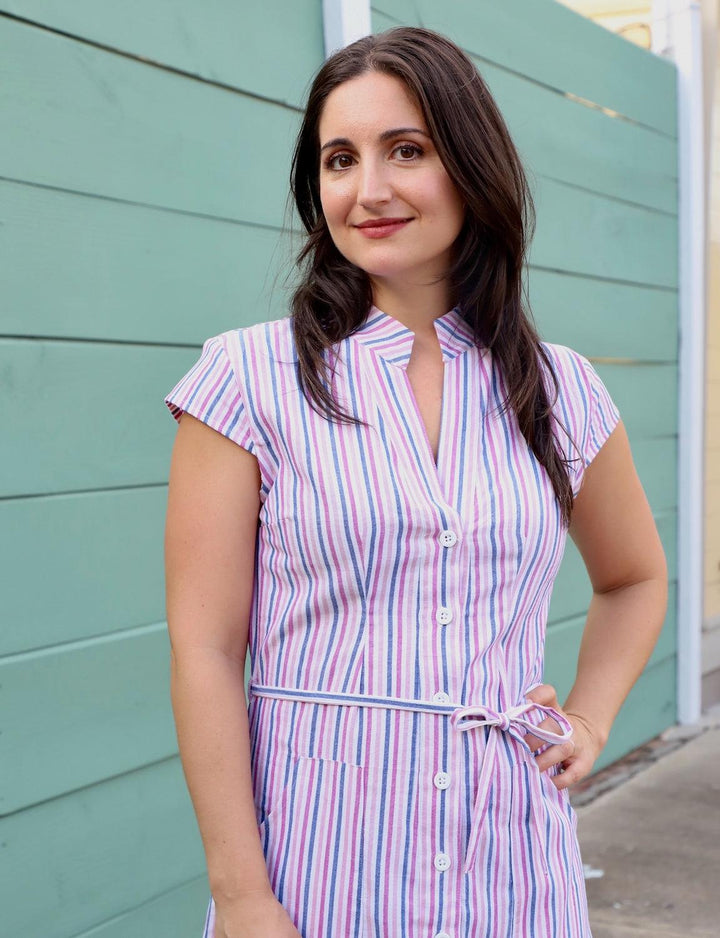 Dreamy Stripe Button Dress