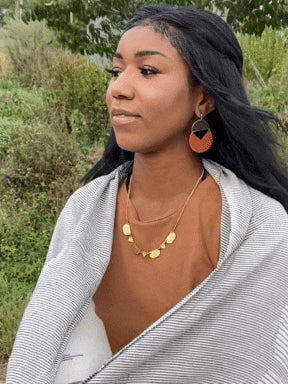 Painted Moon Earrings - Daybreak or Harvest Moon