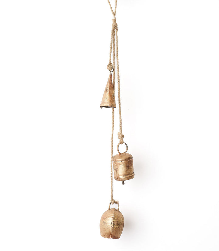 Trio Rustic Bells Cascade Hanging Wind Chime | Hand Tuned, Assorted