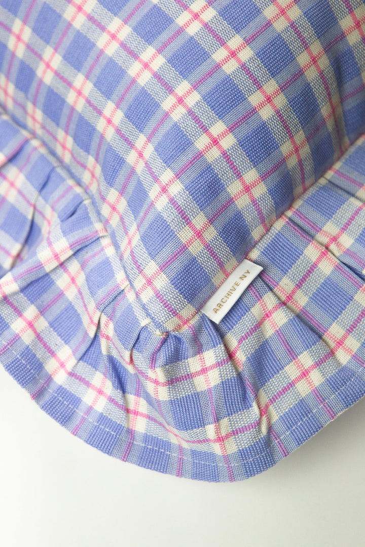 Archive NY Sofia Plaid Ruffle Pillow in Periwinkle