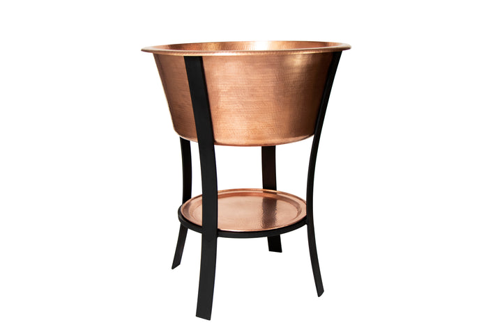 24" Round Bucket Hammered Copper Cooler