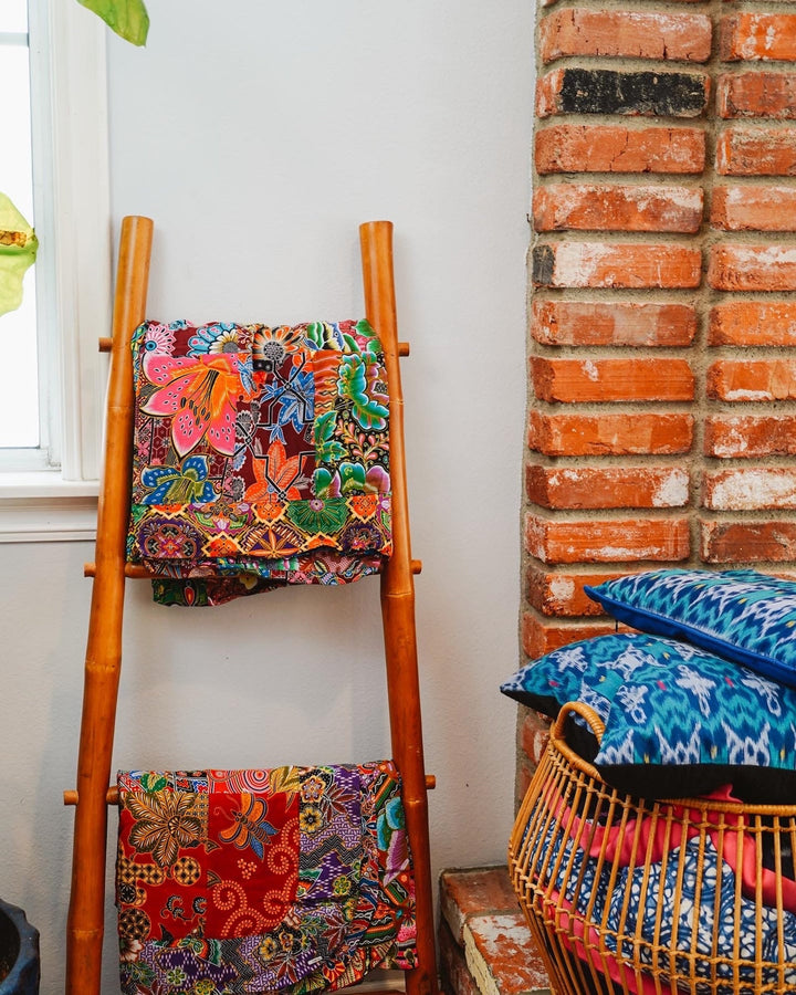 Handmade Reversible Quilt Blanket Throw, Quilt Patchwork, Upcycled, size 55 x 87 inches