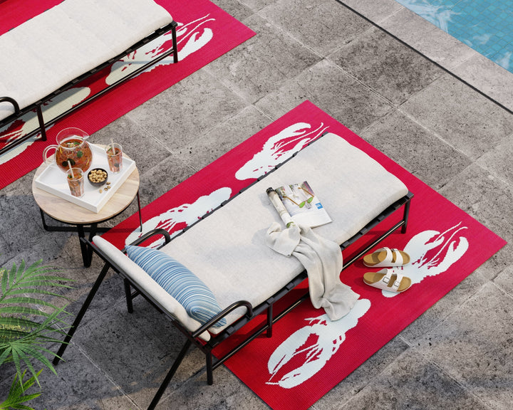 Four Lobster Red & Aqua