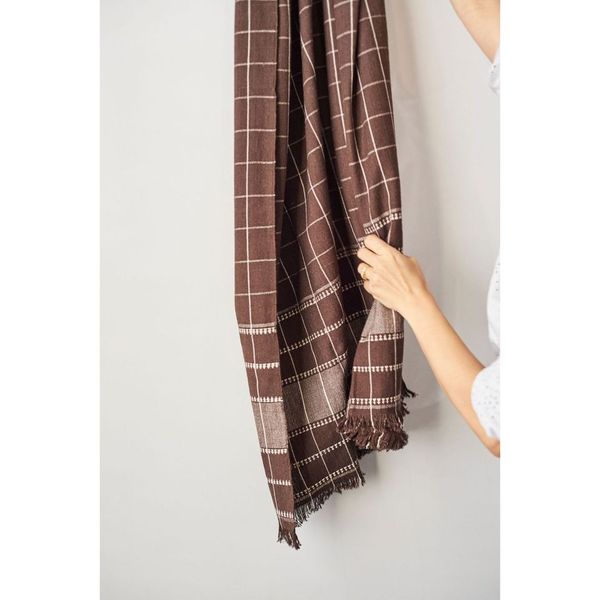 Treacle Checks Pattern Hand spun Organic Cotton Handloom Throw