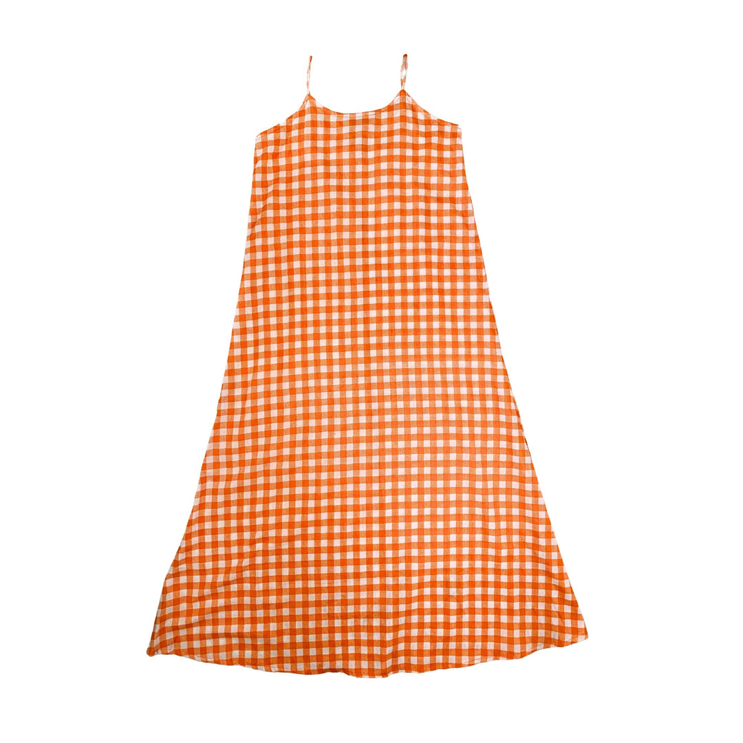Maya Dress in Gingham Orange