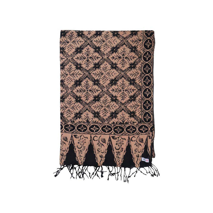 Handmade Batik Scarf | Black Brown Harvest | Hand Dyed, 100% Cotton