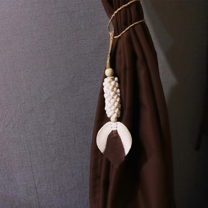 Seashell Tassel, Beach Home Decor, Boho Shell Tassel Hanging Chain, Leafy