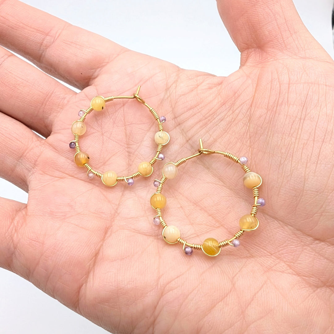 Wildflower Spirit 18K gold plated hoops