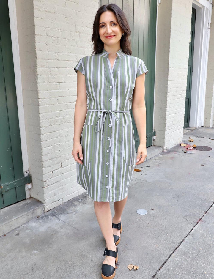 Earth Toned Organic Cotton Button Dress