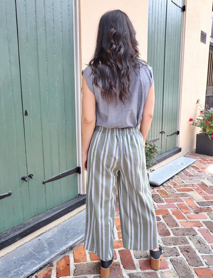 Earth Toned Striped Organic Cotton Pants