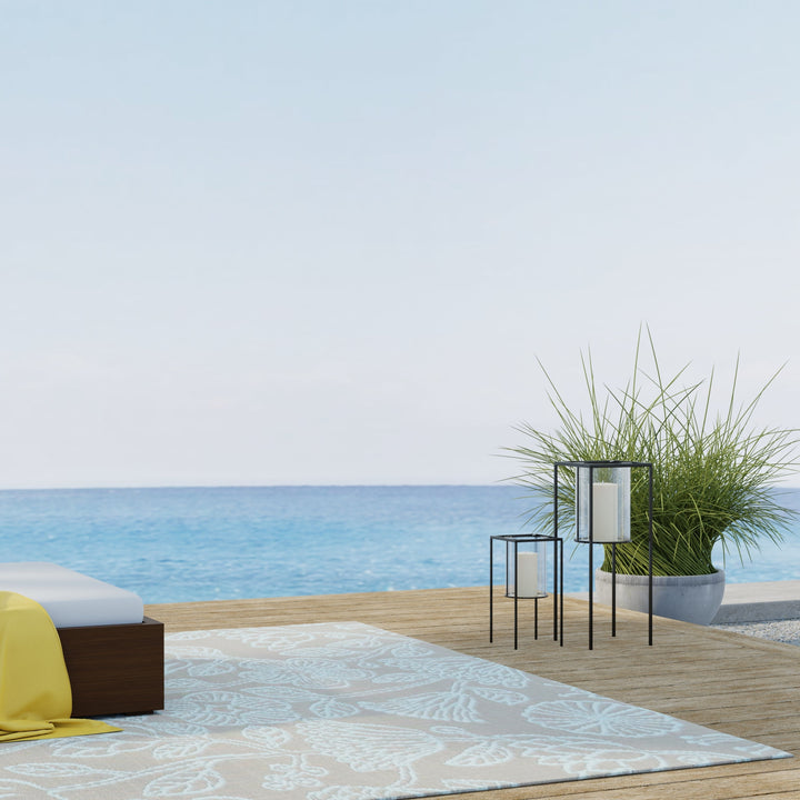 Line Flower Cool Aqua