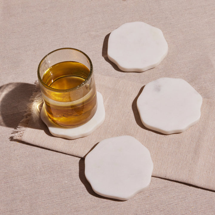 Flor Marble Coasters | Set of 4