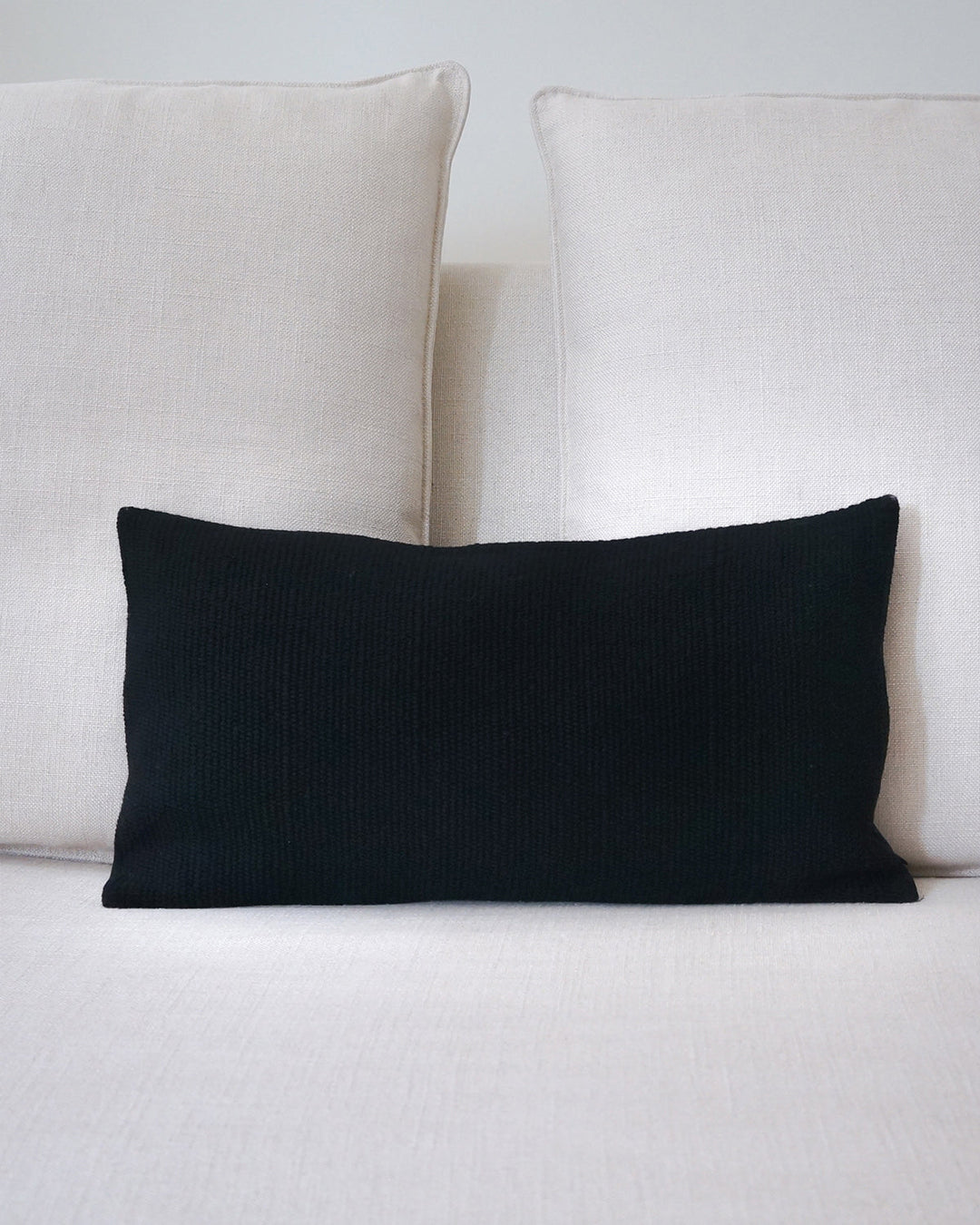 Solid Lumbar Pillow - Black Pima Cotton