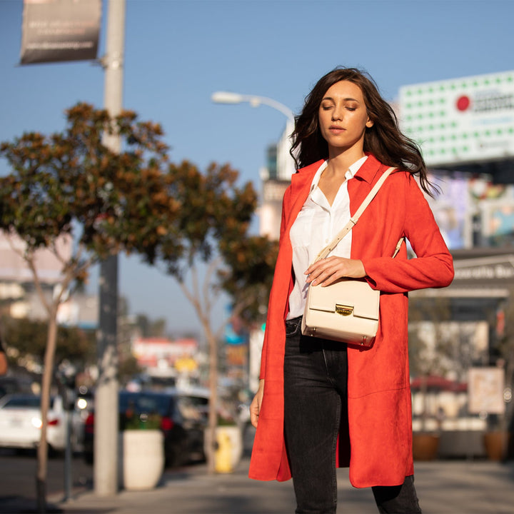 Elizabeth Leather Saddle Bag - Off White