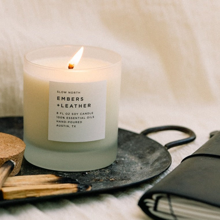 Embers + Leather - Signature Candle (Vetiver + Cedar + Patchouli)