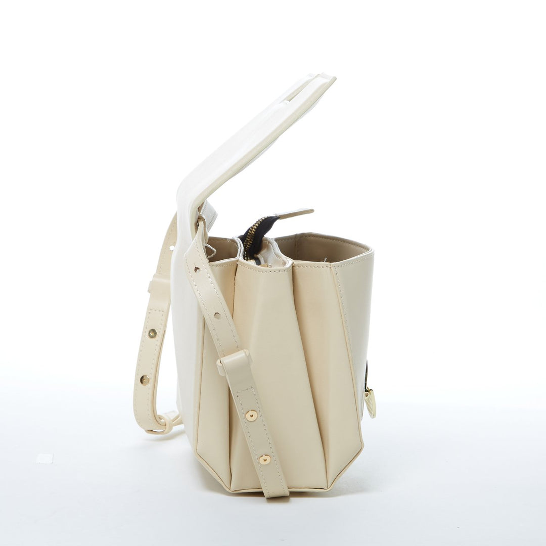 Elizabeth Leather Saddle Bag - Off White