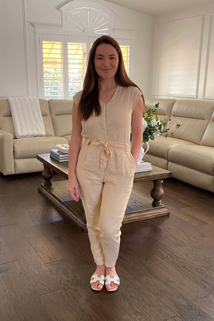 Evening Chai Jumpsuit - Sand Beige