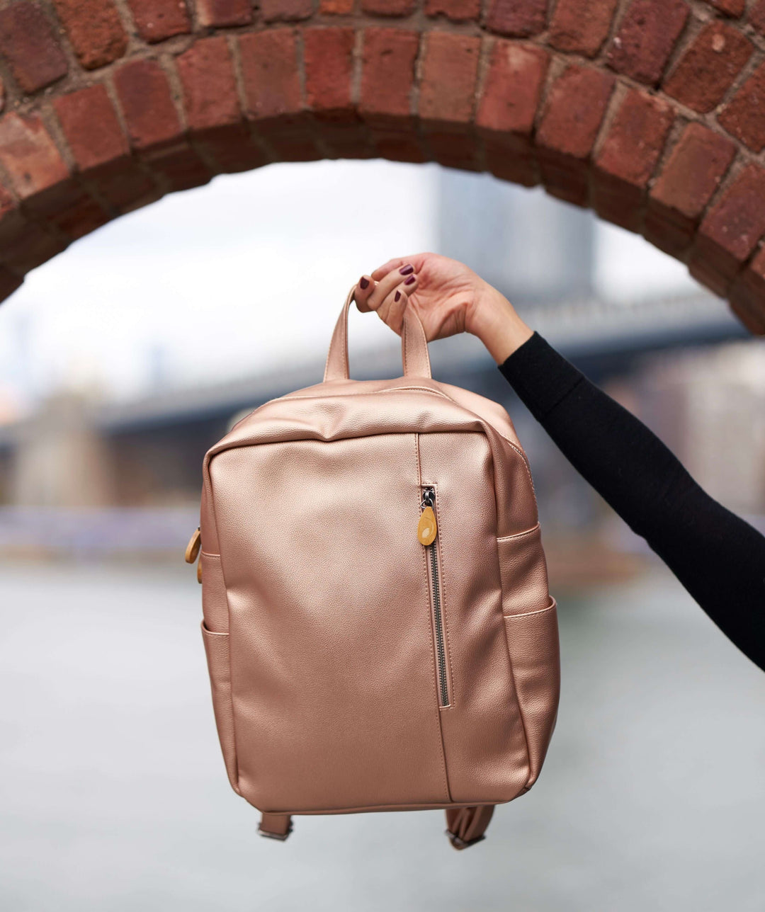 brown vegan leather backpack Vegan Leather Backpack Women Laptop Work