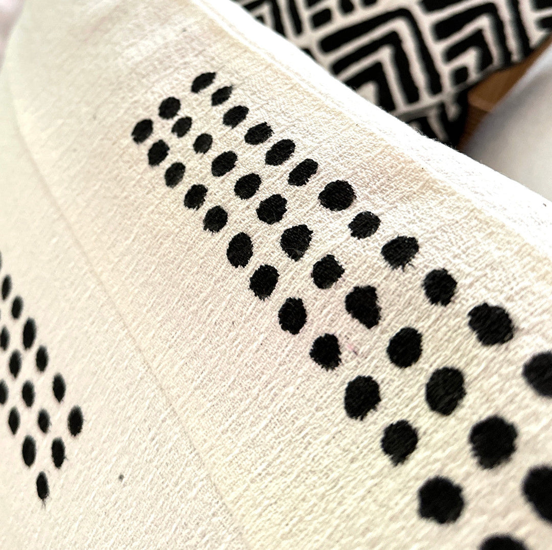Boho Dots White Sadza Pillow