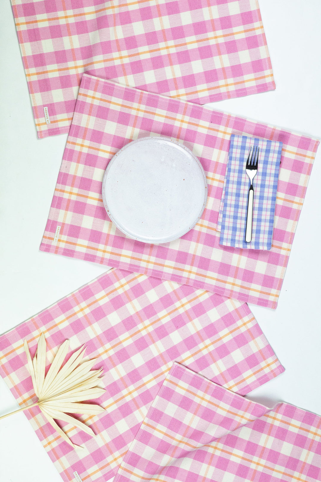 Archive NY Abigail Plaid Placemat in Bubblegum