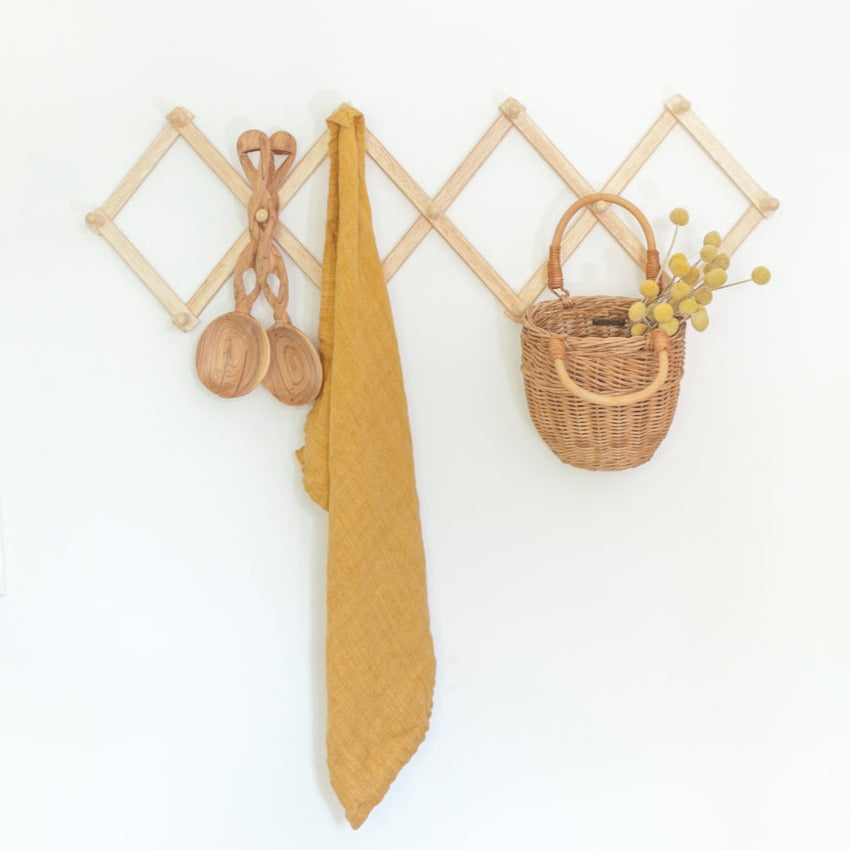 Stone Washed Linen Tea Towel | Gold