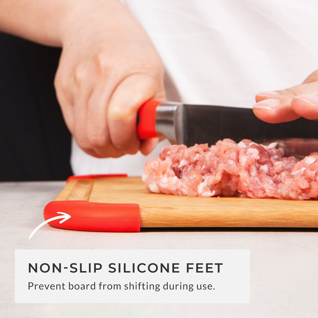 Premium Series 4 Pieces Cutting Board Set | Non Slip & Color Code | S, M, L, XL