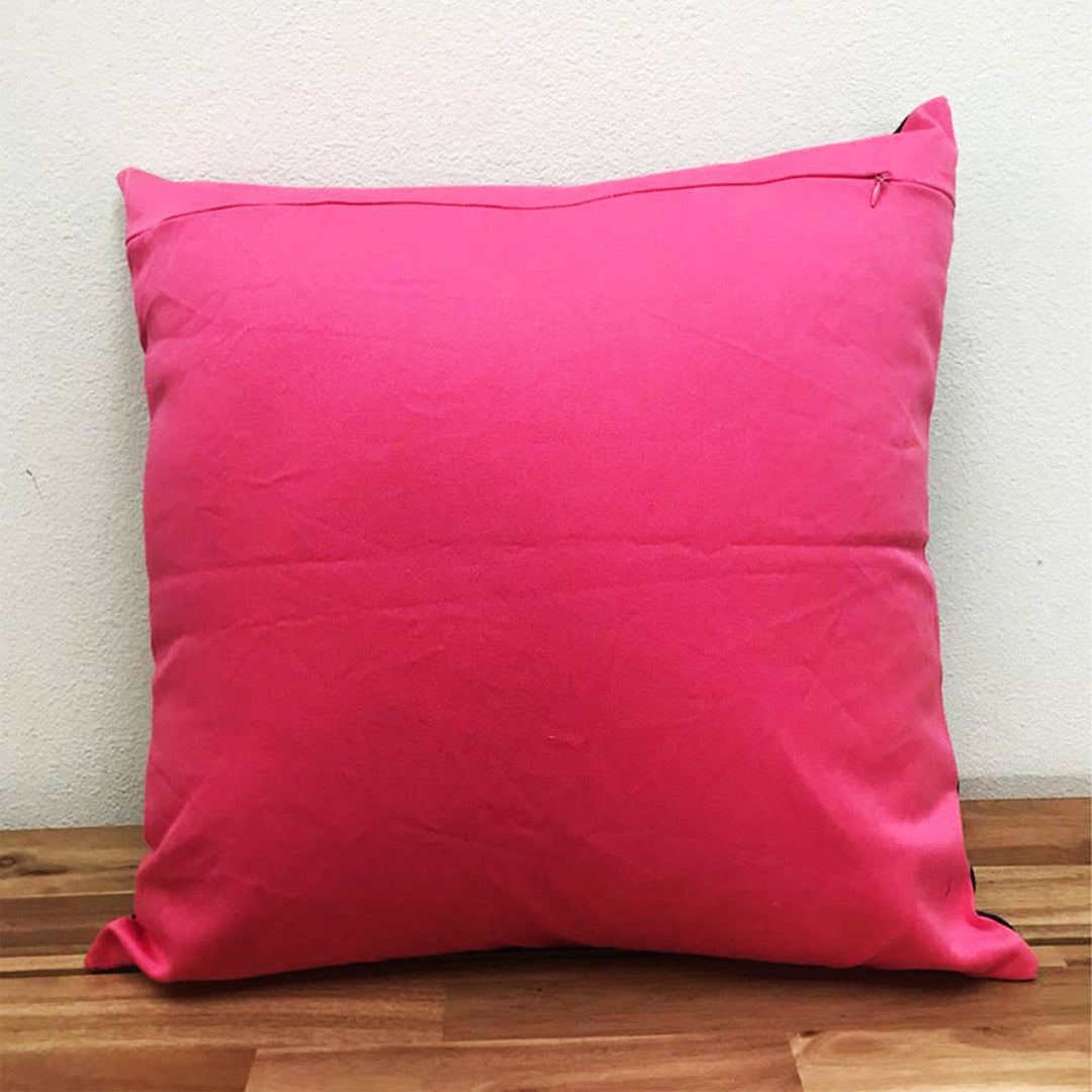 Handwoven Ikat Pillow Cover, Pink & Blue. Cover Only with No Insert. 20x20 inches, Cushion