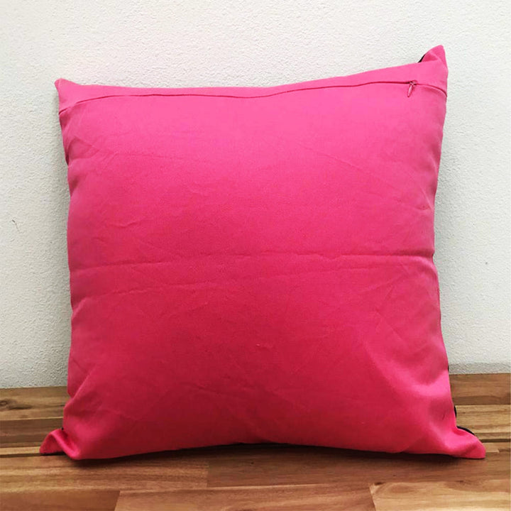 Handwoven Ikat Pillow Cover, Pink & Blue. Cover Only with No Insert. 20x20 inches, Cushion
