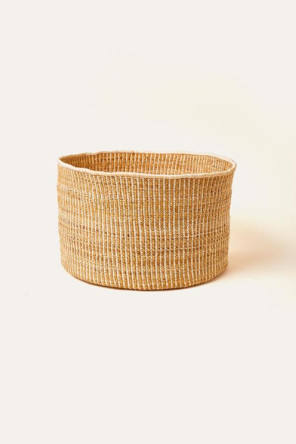 Banana Leaf Floor Basket in Mixed Natural