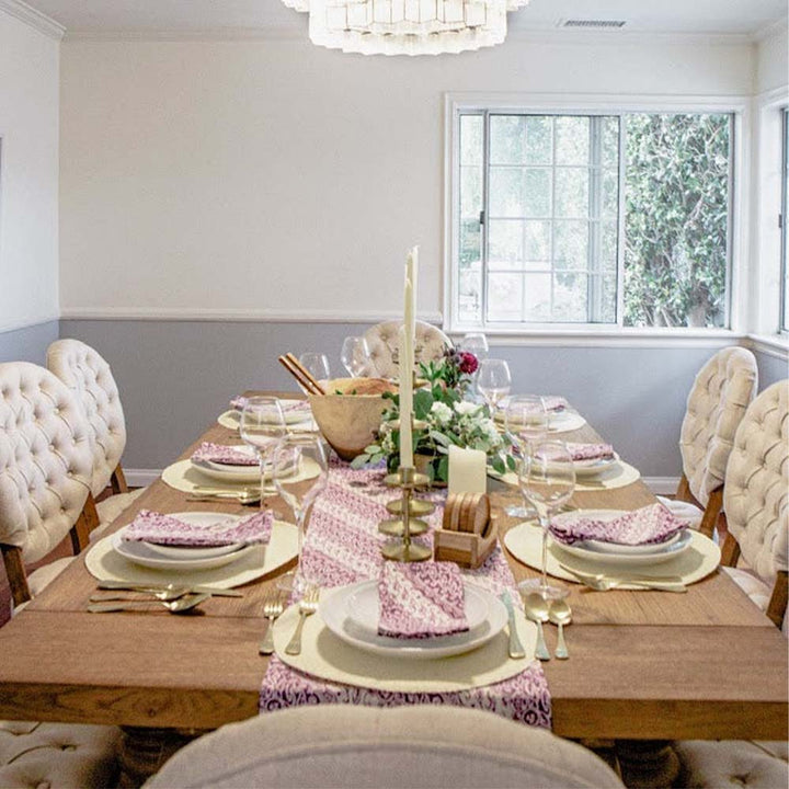 Batik Table Runner, Purple Blade, Hand Dyed, 100% Cotton