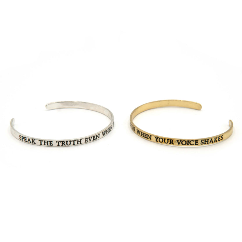Speak The Truth Quote Cuff