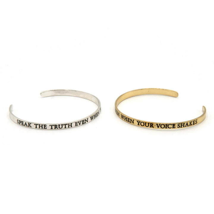 Speak The Truth Quote Cuff
