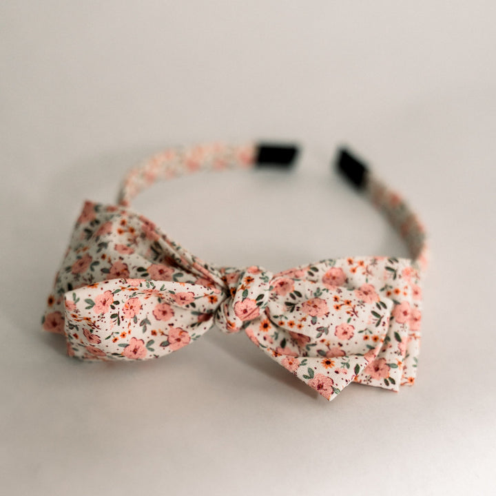 Three Little Bows Headband- Coquelicot