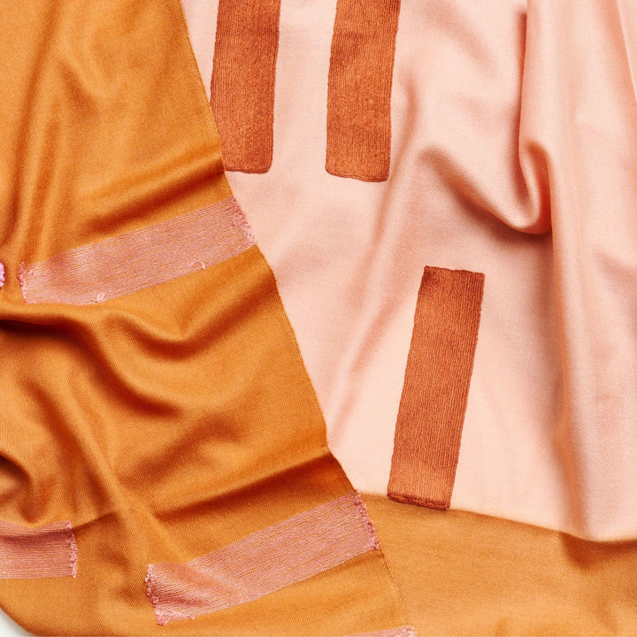 Canyon Hand Embroidered Hand Woven Merino Silk Soft Scarf