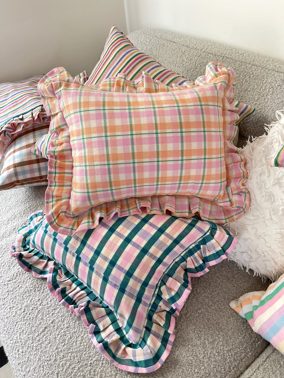 Archive NY Lola Ruffle Plaid Pillow