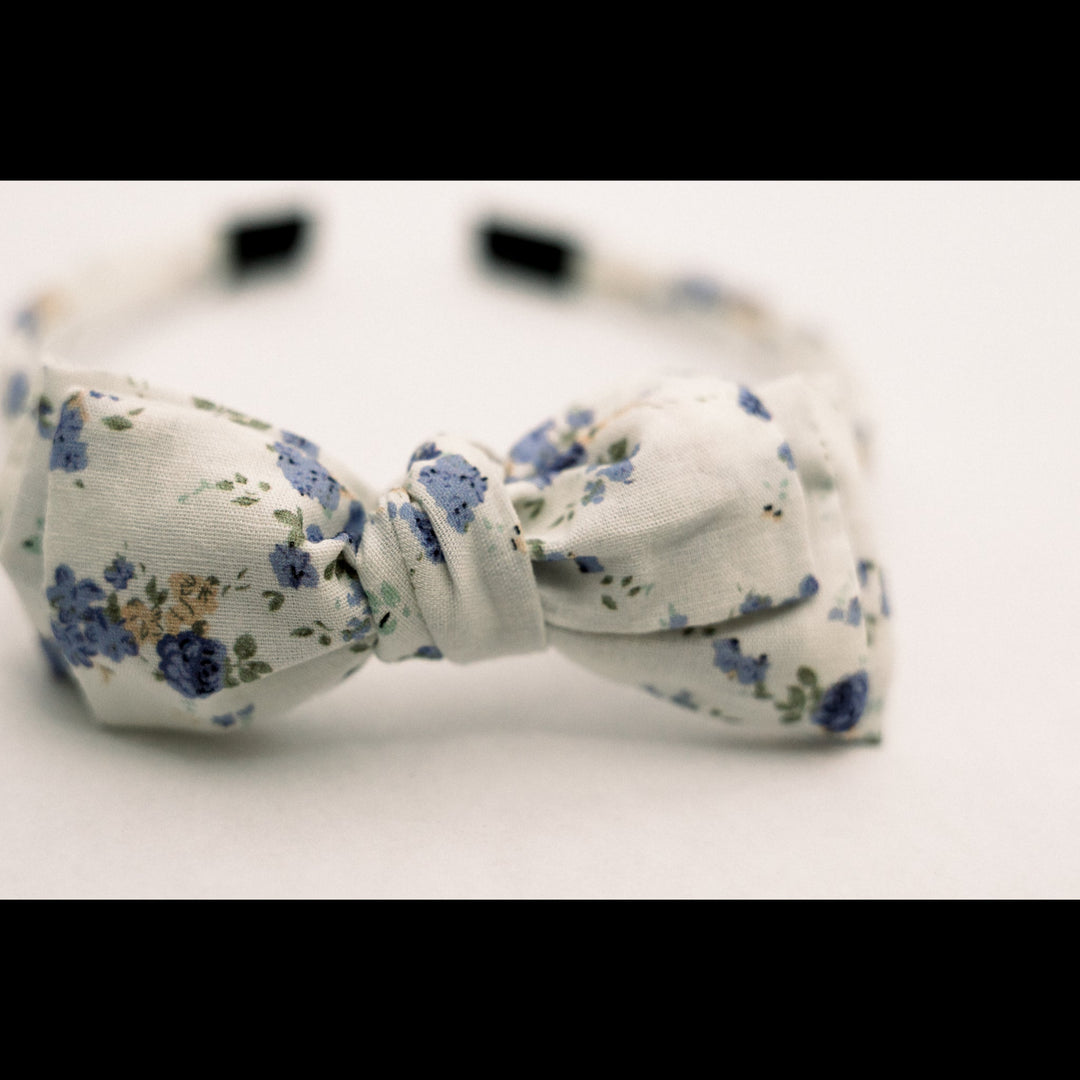 Three Little Bows Headband- Forget-Me-Knot