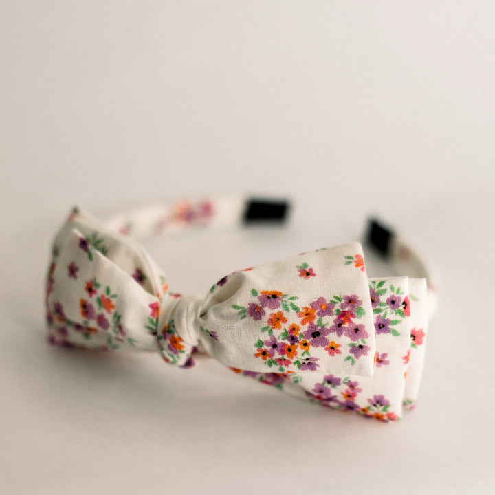 Three Little Bows Headband- Periwinkle Meadow