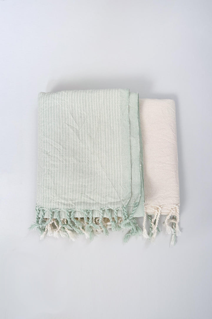 Sage Ivory Tonal Towel