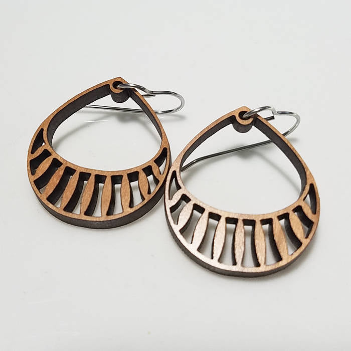 Basket Earrings in Wood