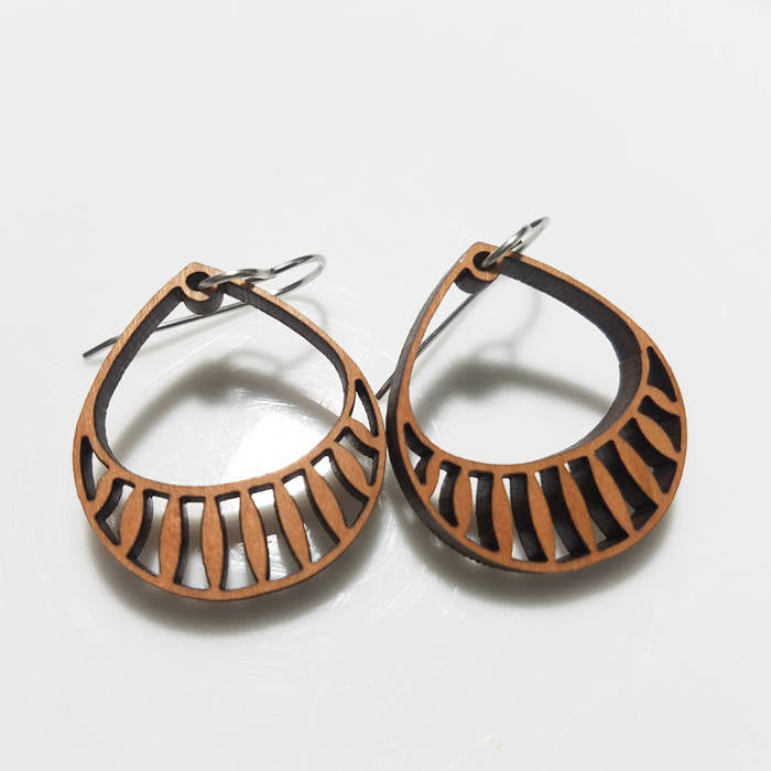 Basket Earrings in Wood