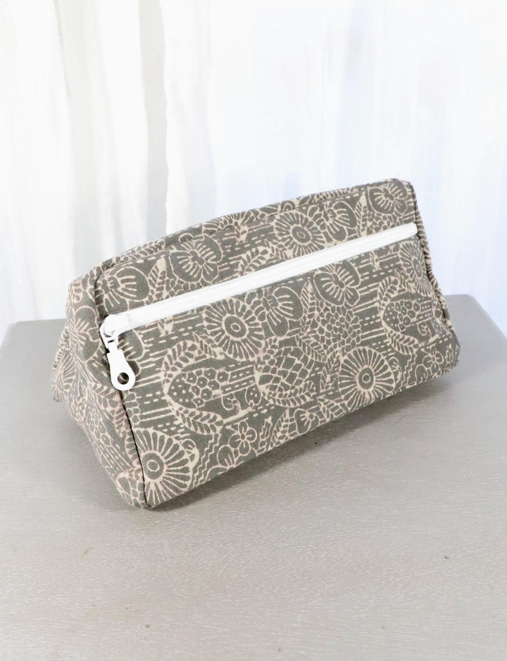 Grey Toiletry Bag | Triangles or Floral
