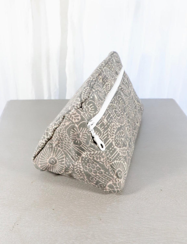 Grey Toiletry Bag | Triangles or Floral