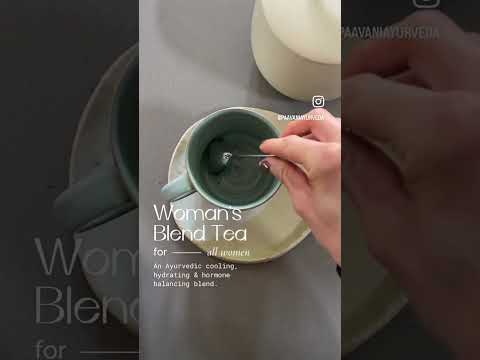 Woman pouring Ayurvedic Women's Blend Tea into a cup, supporting hormonal balance and female health with cooling herbal infusion.