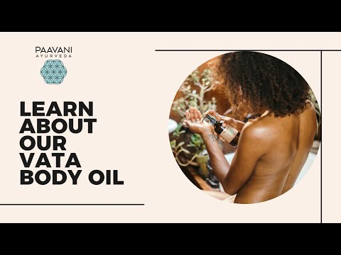 Woman applying Vata Body Oil, designed for nourishing and hydrating vata dosha dry skin with Ayurvedic botanicals.